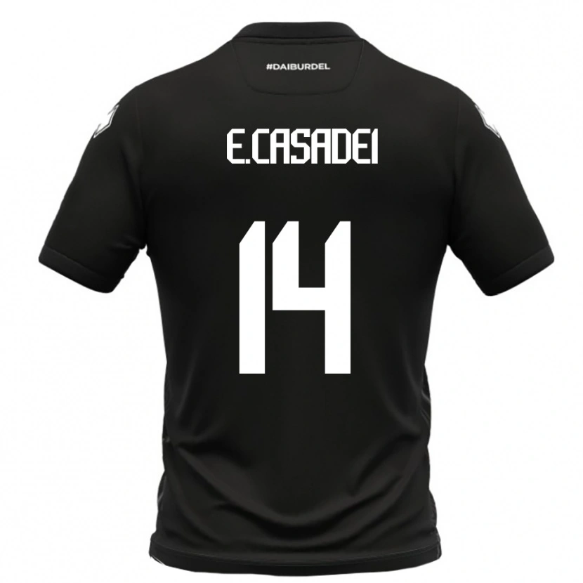 Danxen Herren Enea Casadei #14 Schwarz Weiß Auswärtstrikot Trikot 2025/26 T-Shirt