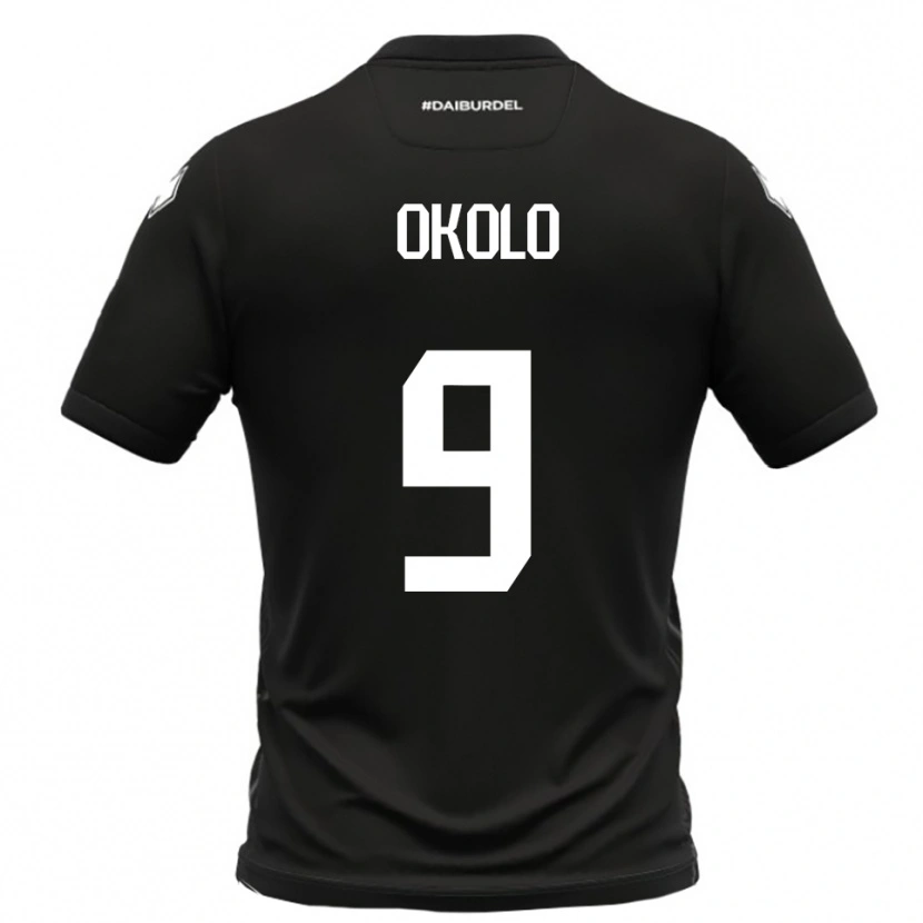 Danxen Herren Daniel Okolo #9 Schwarz Weiß Auswärtstrikot Trikot 2025/26 T-Shirt