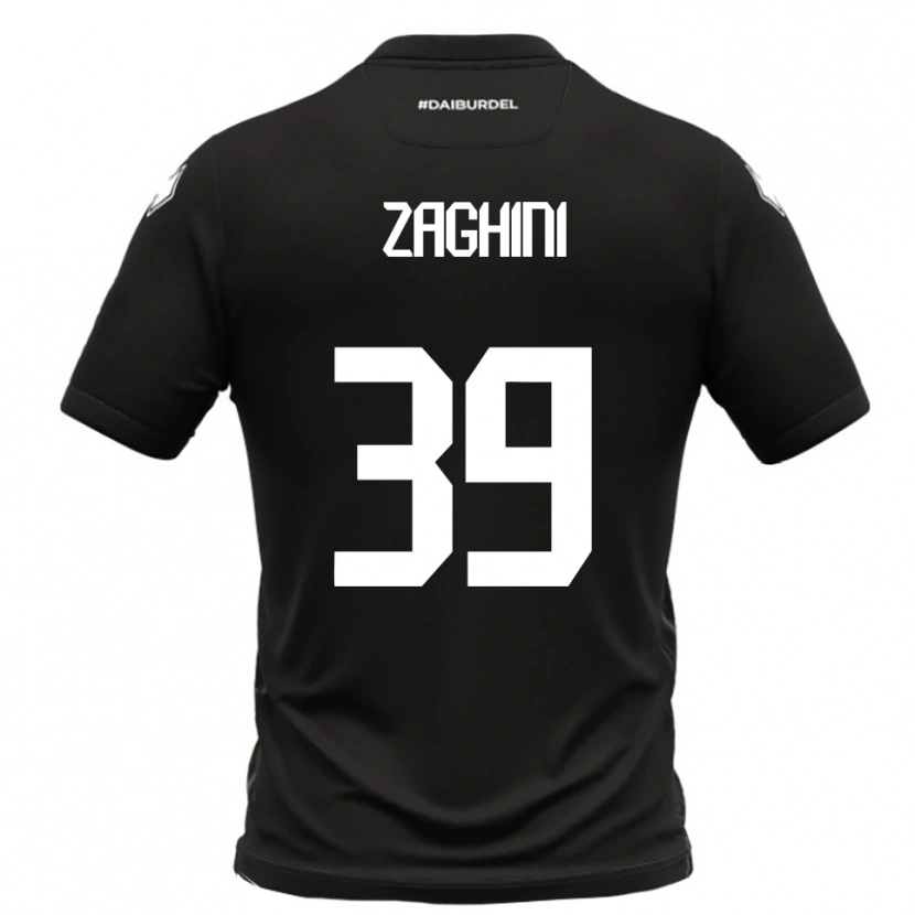 Danxen Herren Mattia Zaghini #39 Schwarz Weiß Auswärtstrikot Trikot 2025/26 T-Shirt