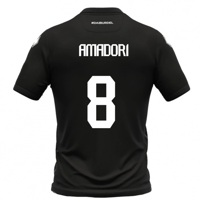 Danxen Herren Emilio Amadori #8 Schwarz Weiß Auswärtstrikot Trikot 2025/26 T-Shirt