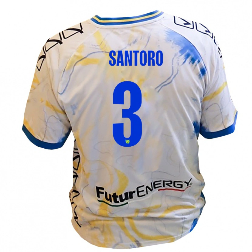 Danxen Herren Albert Santoro #3 Weiß Gelb Blau Auswärtstrikot Trikot 2025/26 T-Shirt