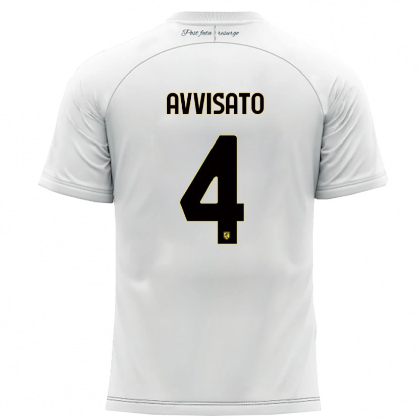 Danxen Herren Tommaso Avvisato #4 Weiß Gelb Auswärtstrikot Trikot 2025/26 T-Shirt