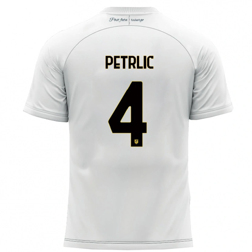 Danxen Herren Vincenzo Petrlic #4 Weiß Gelb Auswärtstrikot Trikot 2025/26 T-Shirt