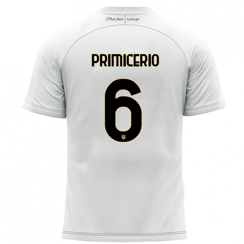 Danxen Herren Antonio Primicerio #6 Weiß Gelb Auswärtstrikot Trikot 2025/26 T-Shirt
