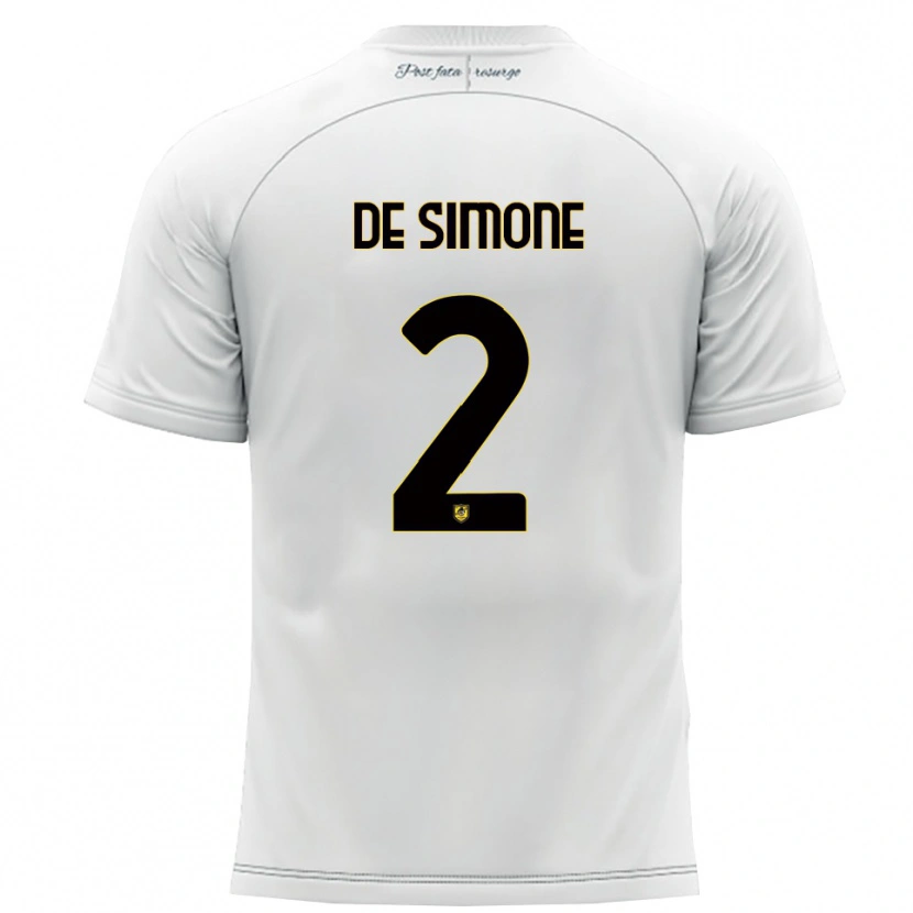 Danxen Herren Marco De Simone #2 Weiß Gelb Auswärtstrikot Trikot 2025/26 T-Shirt