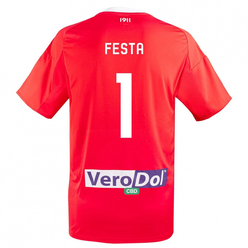 Danxen Herren Marco Festa #1 Rot Weiß Auswärtstrikot Trikot 2025/26 T-Shirt