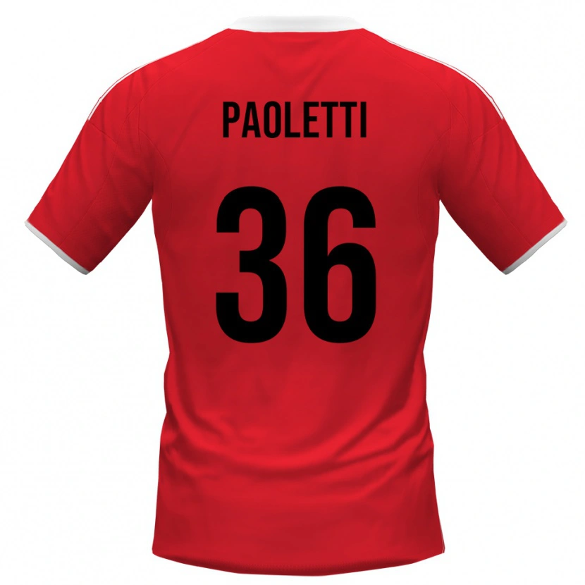 Danxen Herren Flavio Paoletti #36 Rot Weiß Auswärtstrikot Trikot 2025/26 T-Shirt