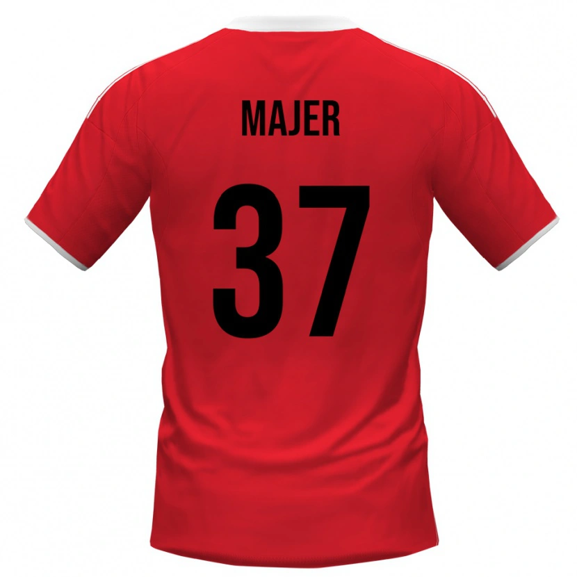 Danxen Herren Zan Majer #37 Rot Weiß Auswärtstrikot Trikot 2025/26 T-Shirt