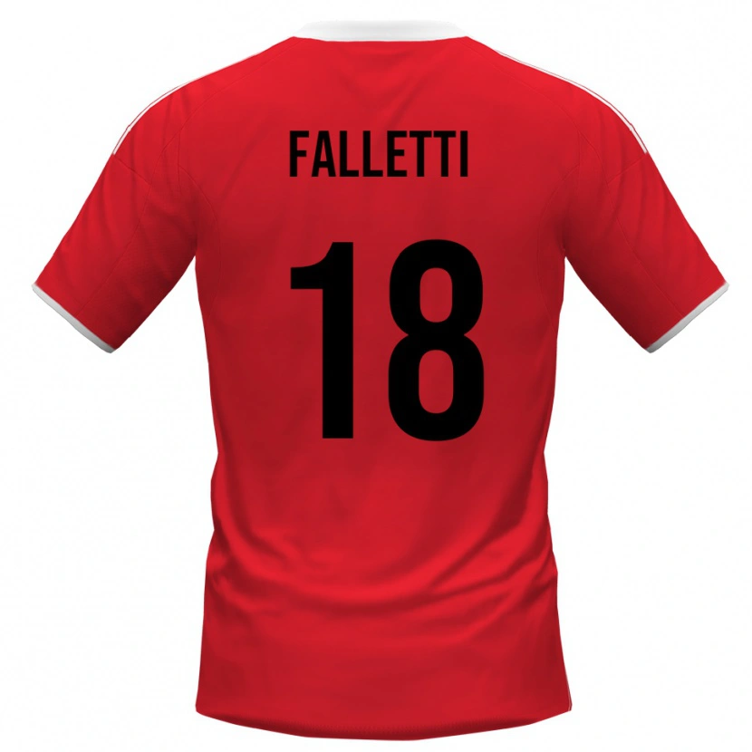 Danxen Herren César Falletti #18 Rot Weiß Auswärtstrikot Trikot 2025/26 T-Shirt
