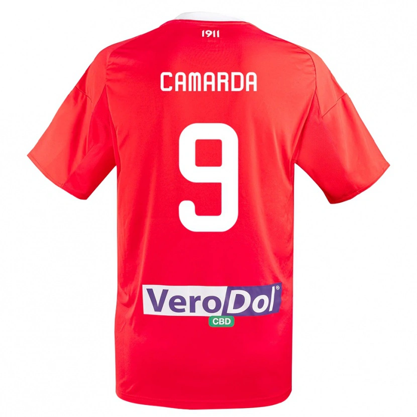 Danxen Herren Nicolò Camarda #9 Rot Weiß Auswärtstrikot Trikot 2025/26 T-Shirt