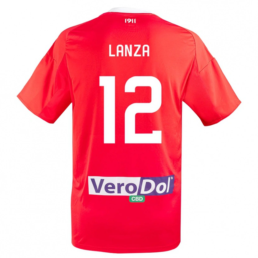 Danxen Herren Cesare Lanza #12 Rot Weiß Auswärtstrikot Trikot 2025/26 T-Shirt