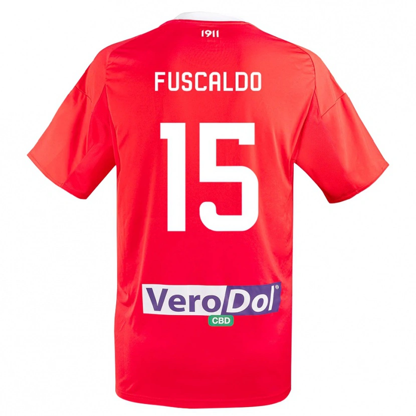 Danxen Herren Manuel Fuscaldo #15 Rot Weiß Auswärtstrikot Trikot 2025/26 T-Shirt