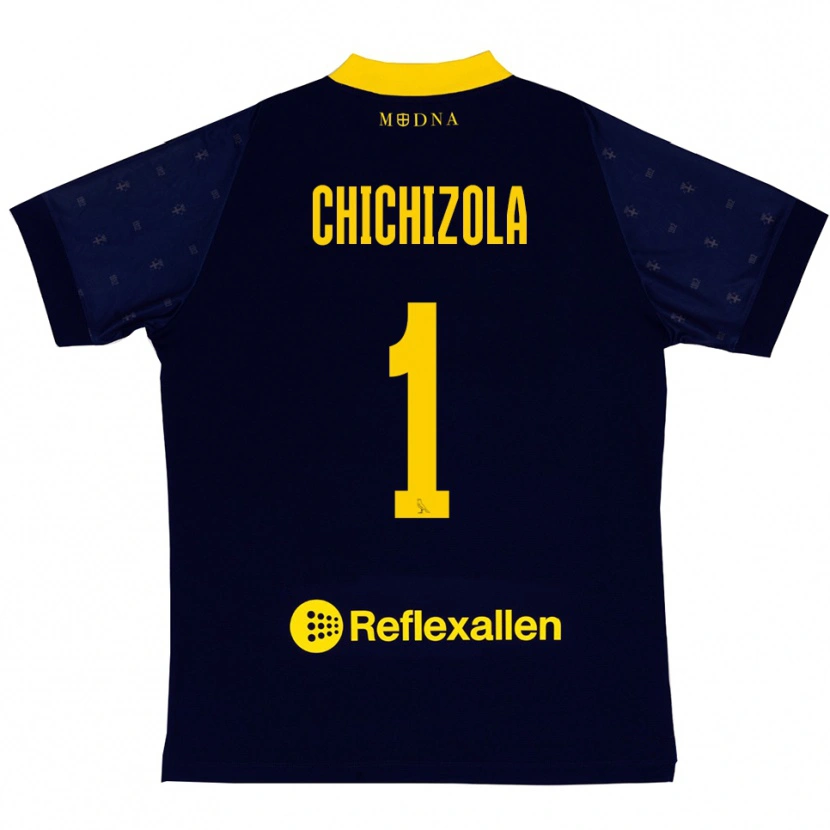 Danxen Herren Leandro Chichizola #1 Marineblau Gelb Auswärtstrikot Trikot 2025/26 T-Shirt