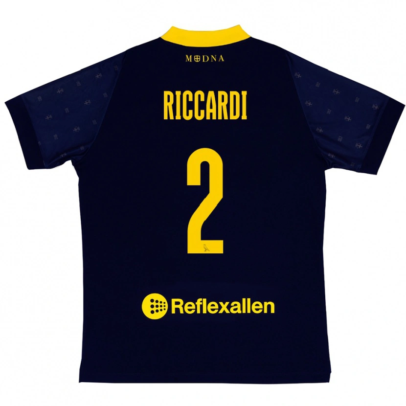 Danxen Herren Marcello Riccardi #2 Marineblau Gelb Auswärtstrikot Trikot 2025/26 T-Shirt