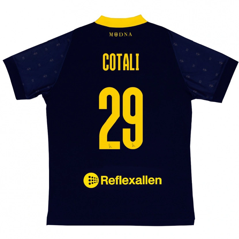Danxen Herren Matteo Cotali #29 Marineblau Gelb Auswärtstrikot Trikot 2025/26 T-Shirt