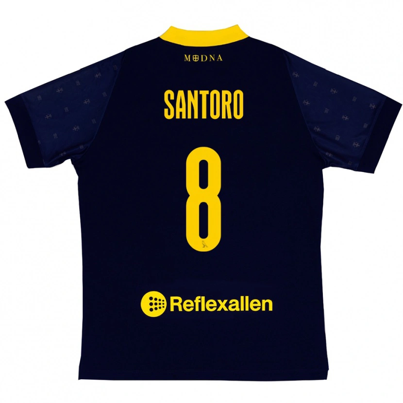 Danxen Herren Simone Santoro #8 Marineblau Gelb Auswärtstrikot Trikot 2025/26 T-Shirt