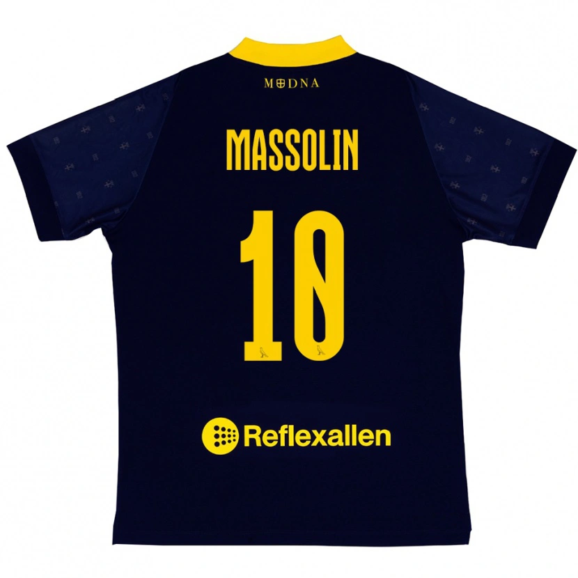 Danxen Herren Yanis Massolin #10 Marineblau Gelb Auswärtstrikot Trikot 2025/26 T-Shirt