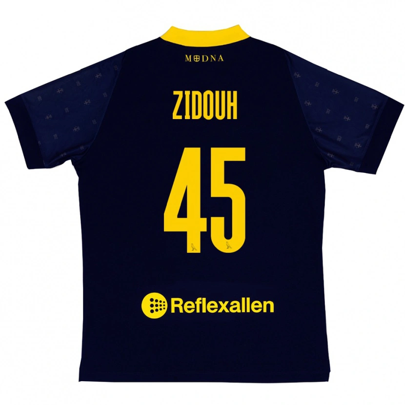 Danxen Herren Taha Zidouh #45 Marineblau Gelb Auswärtstrikot Trikot 2025/26 T-Shirt