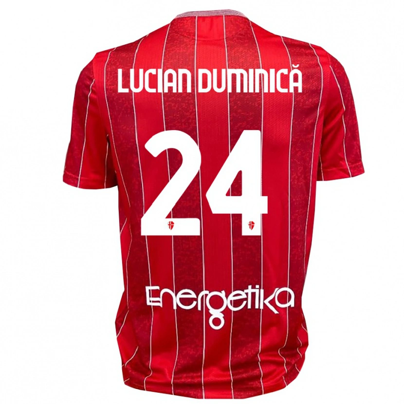 Danxen Herren Nicolae Lucian Duminică #24 Rot Weiß Auswärtstrikot Trikot 2025/26 T-Shirt