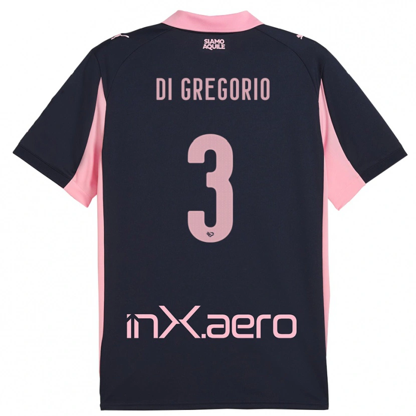 Danxen Herren Angelo Di Gregorio #3 Marineblau Pink Auswärtstrikot Trikot 2025/26 T-Shirt