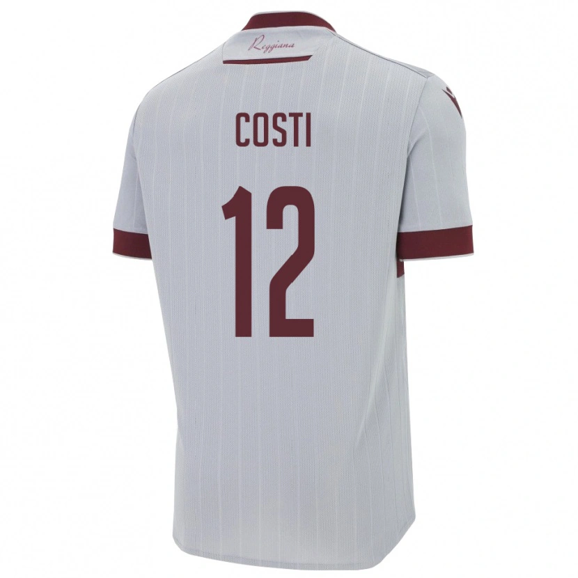 Danxen Herren Filippo Costi #12 Burgund Weiß Auswärtstrikot Trikot 2025/26 T-Shirt