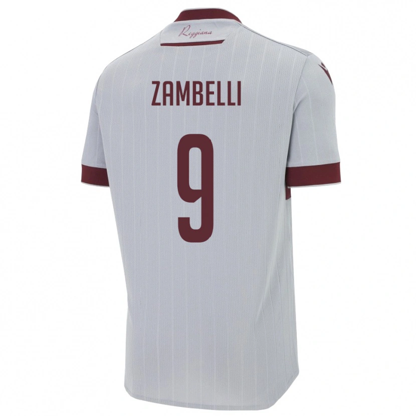 Danxen Herren Alessio Zambelli #9 Burgund Weiß Auswärtstrikot Trikot 2025/26 T-Shirt