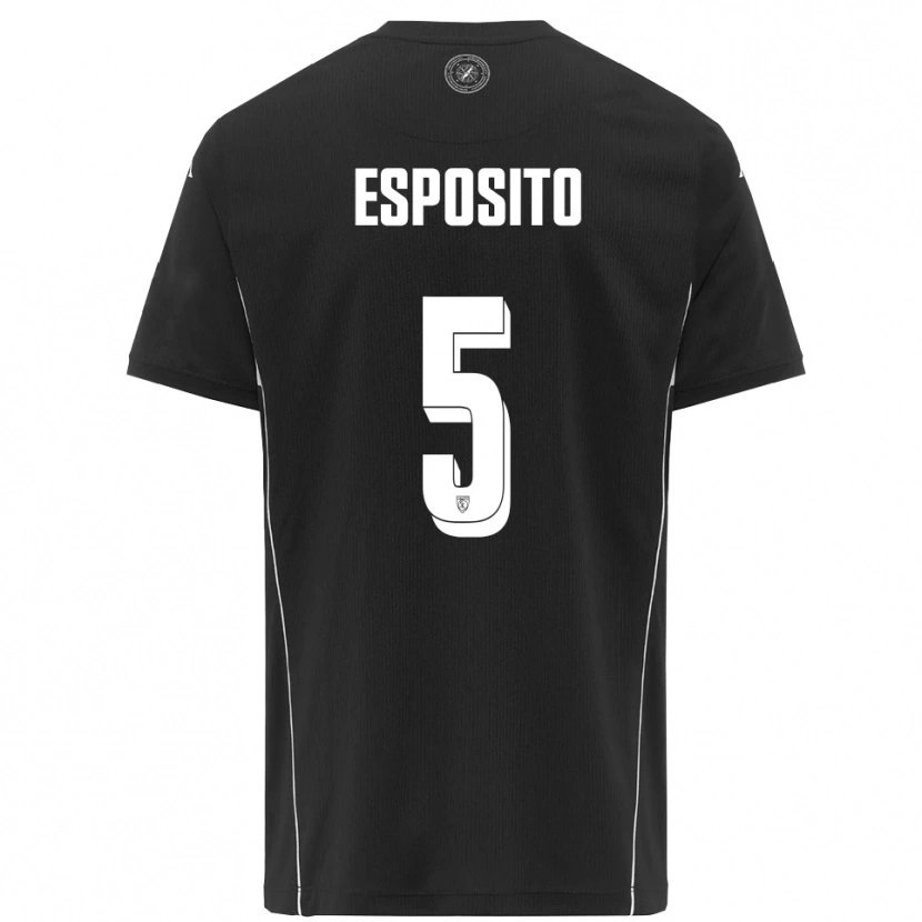 Danxen Herren Salvatore Esposito #5 Schwarz Weiß Auswärtstrikot Trikot 2025/26 T-Shirt