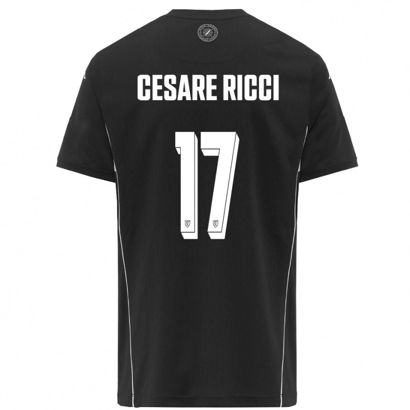 Danxen Herren Elia Cesare Ricci #17 Schwarz Weiß Auswärtstrikot Trikot 2025/26 T-Shirt