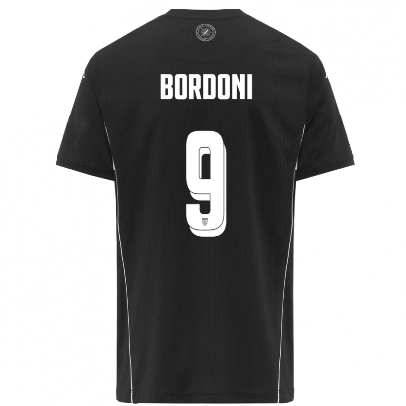 Danxen Herren Cristian Bordoni #9 Schwarz Weiß Auswärtstrikot Trikot 2025/26 T-Shirt