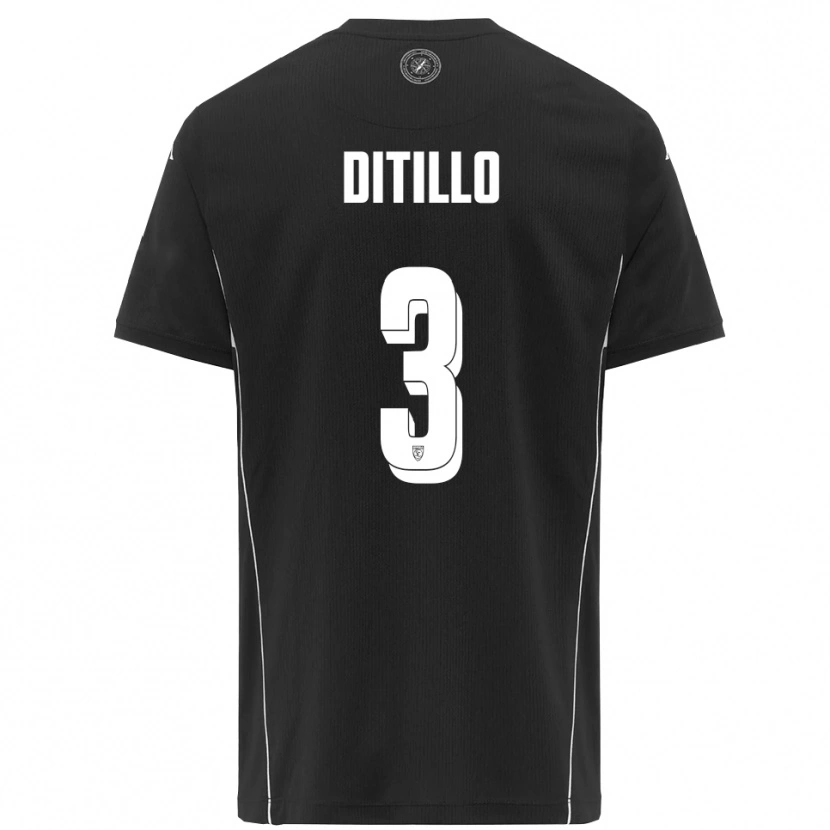 Danxen Herren Luigi Ditillo #3 Schwarz Weiß Auswärtstrikot Trikot 2025/26 T-Shirt