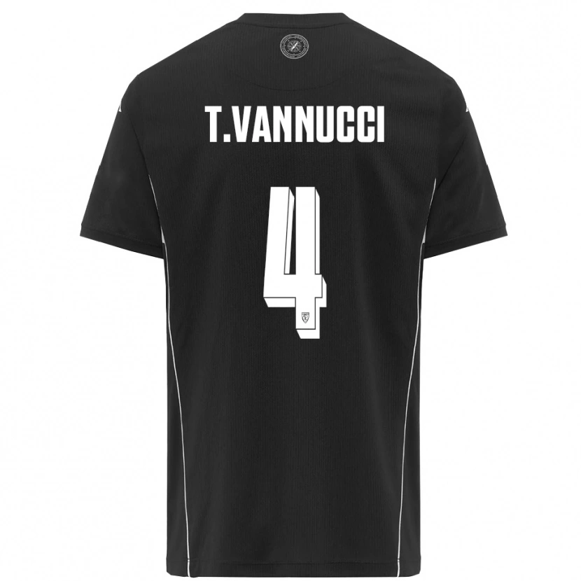 Danxen Herren Tommaso Vannucci #4 Schwarz Weiß Auswärtstrikot Trikot 2025/26 T-Shirt