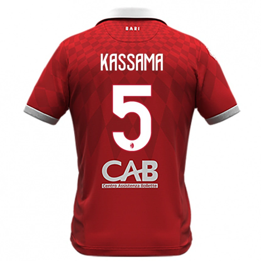 Danxen Herren Sheriff Kassama #5 Rot Weiß Auswärtstrikot Trikot 2025/26 T-Shirt