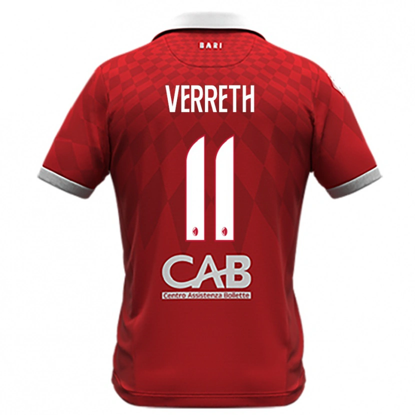 Danxen Herren Matthias Verreth #11 Rot Weiß Auswärtstrikot Trikot 2025/26 T-Shirt