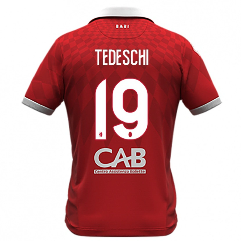 Danxen Herren Francesco Tedeschi #19 Rot Weiß Auswärtstrikot Trikot 2025/26 T-Shirt