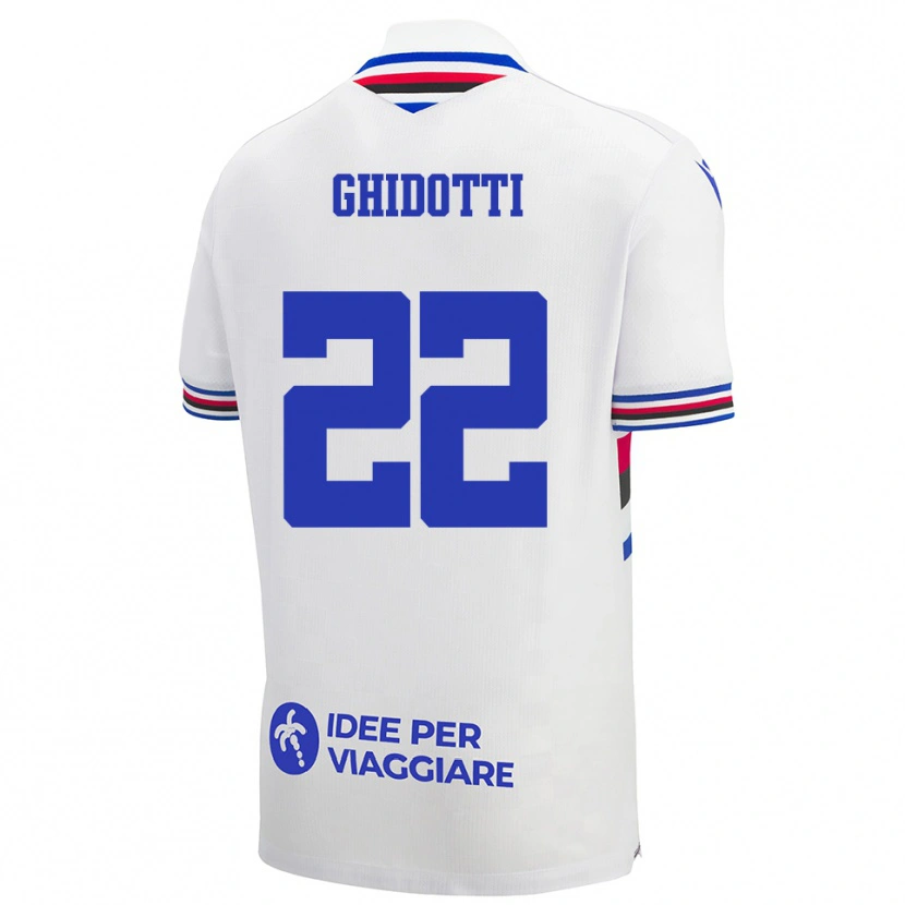 Danxen Herren Simone Ghidotti #22 Weiß Blau Rot Auswärtstrikot Trikot 2025/26 T-Shirt