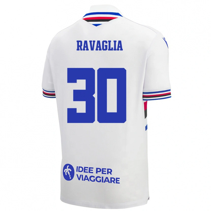 Danxen Herren Nicola Ravaglia #30 Weiß Blau Rot Auswärtstrikot Trikot 2025/26 T-Shirt