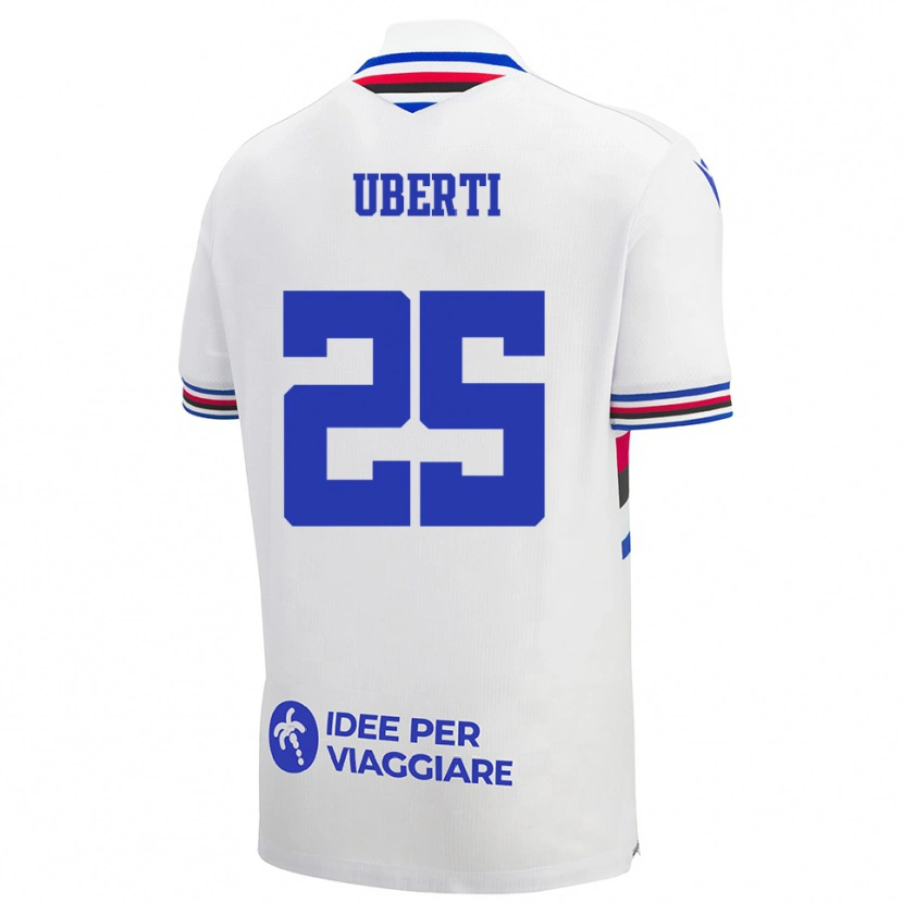 Danxen Herren Nicolò Uberti #25 Weiß Blau Rot Auswärtstrikot Trikot 2025/26 T-Shirt