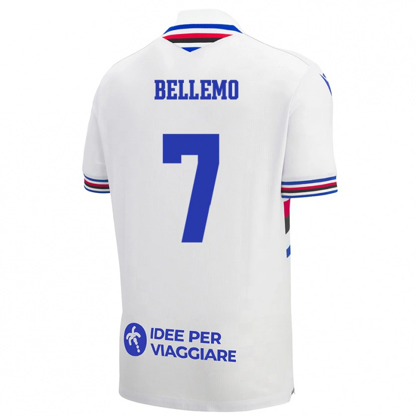 Danxen Herren Alessandro Bellemo #7 Weiß Blau Rot Auswärtstrikot Trikot 2025/26 T-Shirt