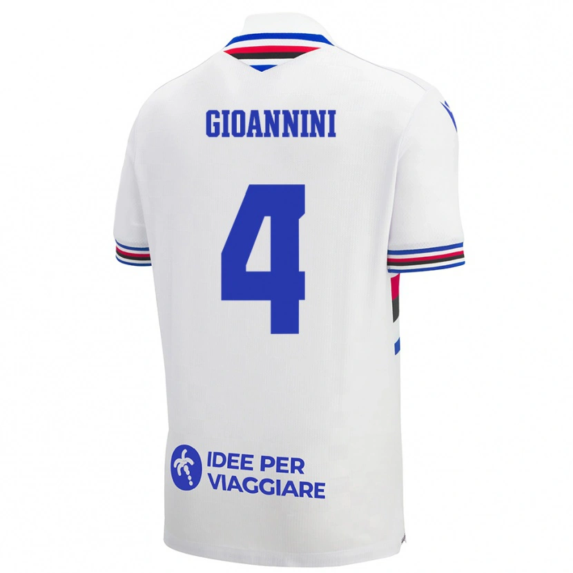 Danxen Herren Matteo Gioannini #4 Weiß Blau Rot Auswärtstrikot Trikot 2025/26 T-Shirt