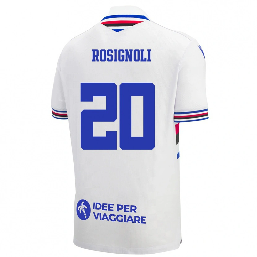 Danxen Herren Syria Rosignoli #20 Weiß Blau Rot Auswärtstrikot Trikot 2025/26 T-Shirt