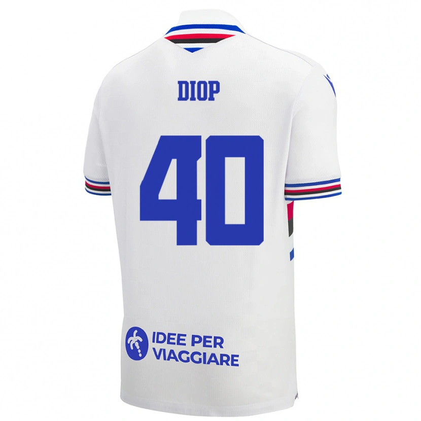 Danxen Herren Karim Diop #40 Weiß Blau Rot Auswärtstrikot Trikot 2025/26 T-Shirt