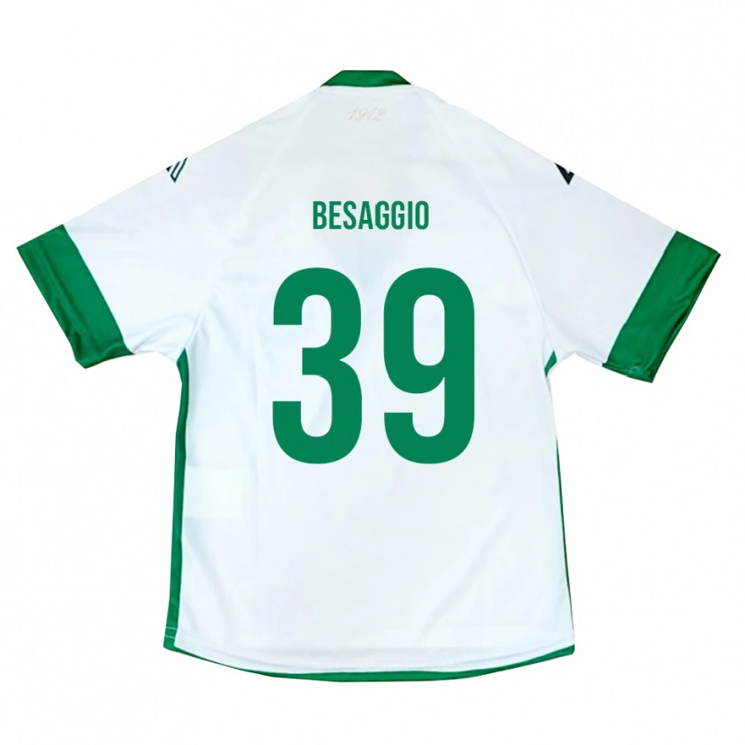 Danxen Herren Michele Besaggio #39 Weiß Grün Blau Auswärtstrikot Trikot 2025/26 T-Shirt