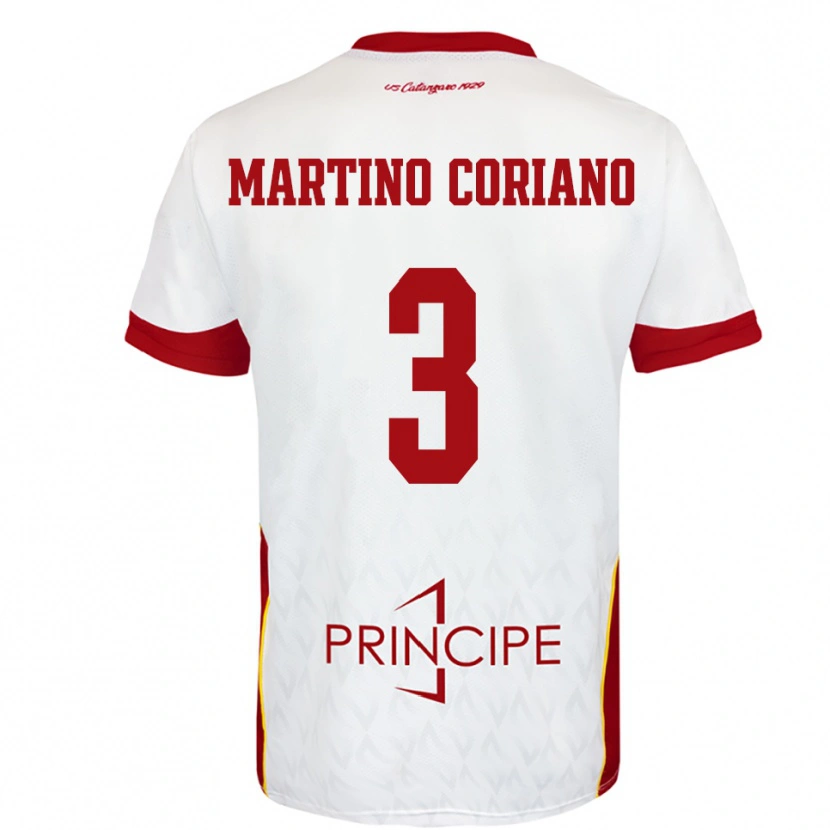 Danxen Herren Matteo Martino Coriano #3 Weiß Rot Auswärtstrikot Trikot 2025/26 T-Shirt