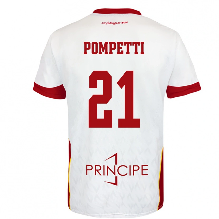 Danxen Herren Marco Pompetti #21 Weiß Rot Auswärtstrikot Trikot 2025/26 T-Shirt