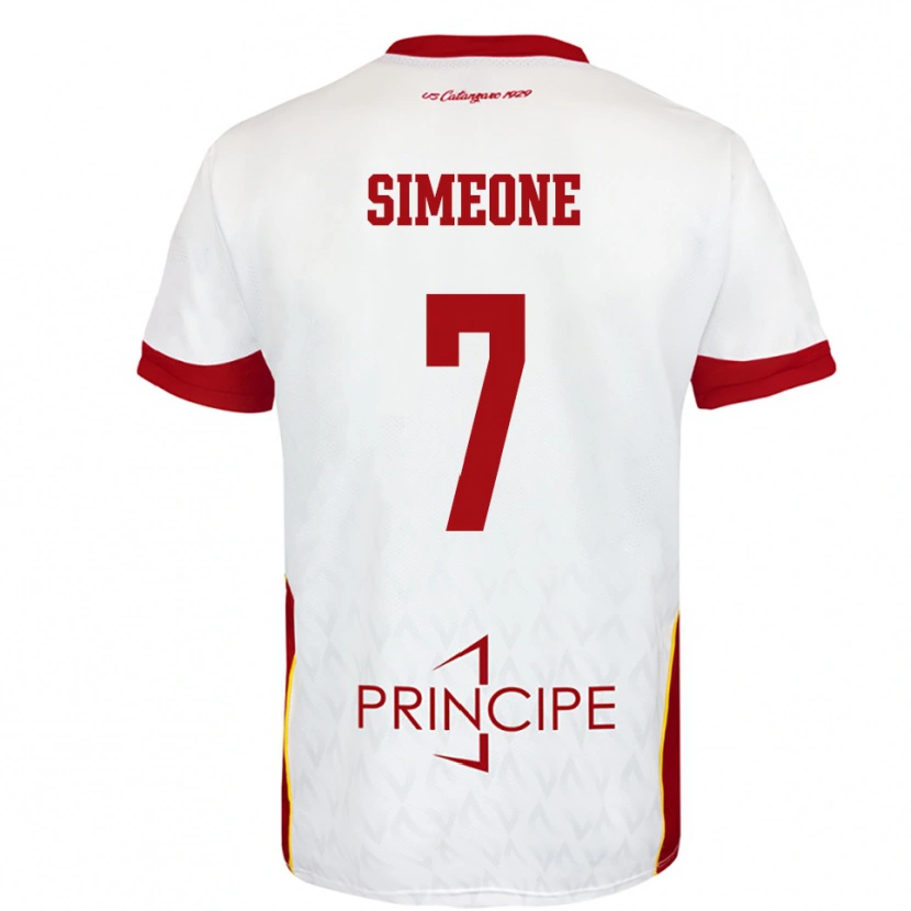 Danxen Herren Mattia Simeone #7 Weiß Rot Auswärtstrikot Trikot 2025/26 T-Shirt