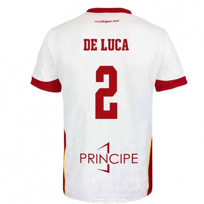 Danxen Herren Gabriele De Luca #2 Weiß Rot Auswärtstrikot Trikot 2025/26 T-Shirt