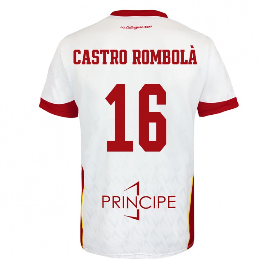 Danxen Herren Carlo Castro Rombolà #16 Weiß Rot Auswärtstrikot Trikot 2025/26 T-Shirt