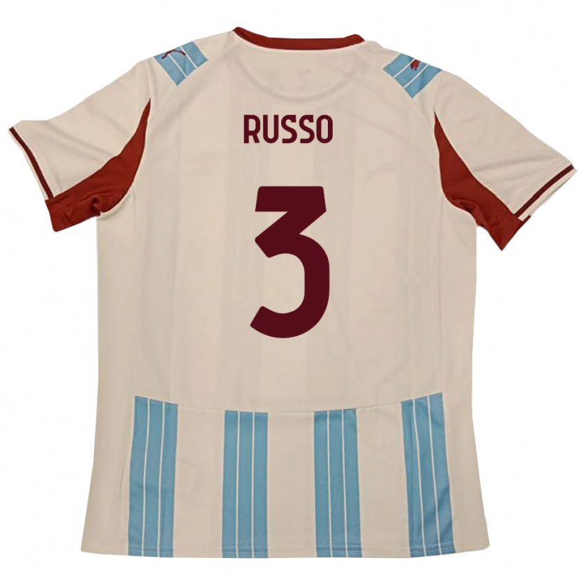 Danxen Herren Mattia Russo #3 Himmelblau Weiß Auswärtstrikot Trikot 2025/26 T-Shirt