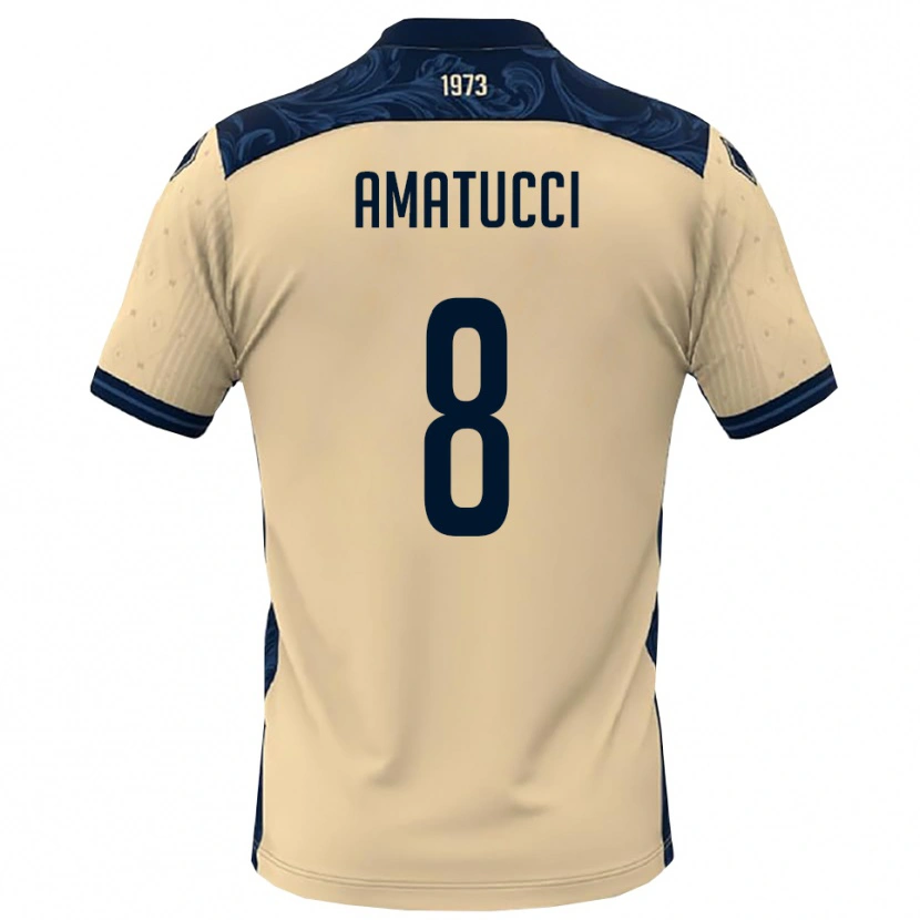 Danxen Herren Francesco Amatucci #8 Weiß Marineblau Auswärtstrikot Trikot 2025/26 T-Shirt