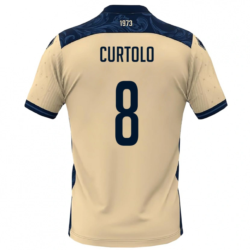 Danxen Herren Gabriele Curtolo #8 Weiß Marineblau Auswärtstrikot Trikot 2025/26 T-Shirt